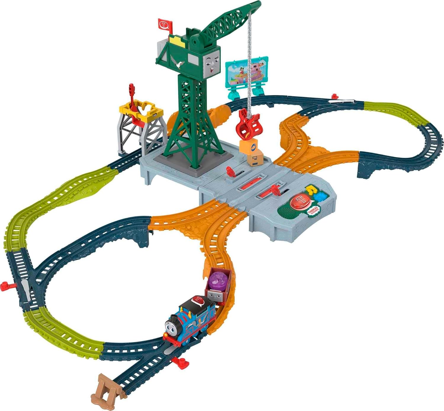 Thomas & Friends Motorized Train Set with Talking Cranky Crane
