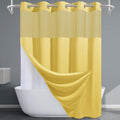Yellow No Hook Shower Curtain with Snap in Liner - Spa Waffle Weave