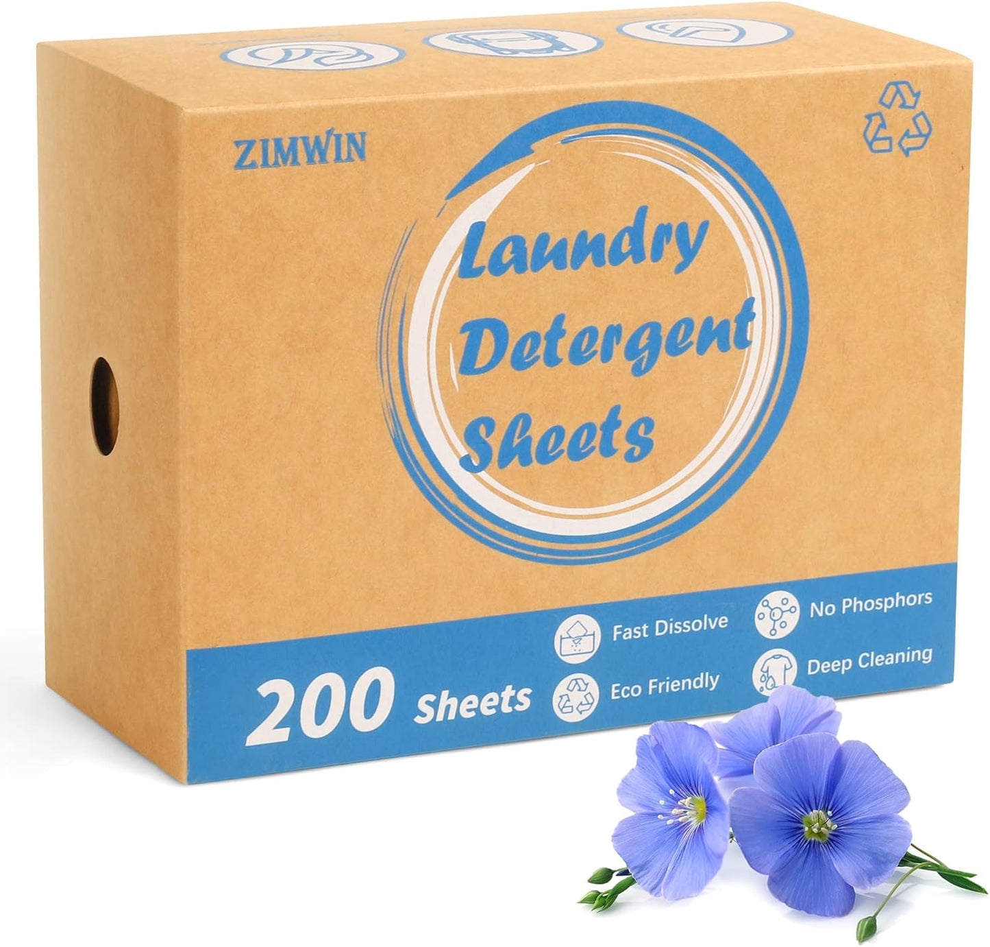 Zimwin Laundry Sheets 200ct - Eco, Hypoallergenic, Travel-Friendly
