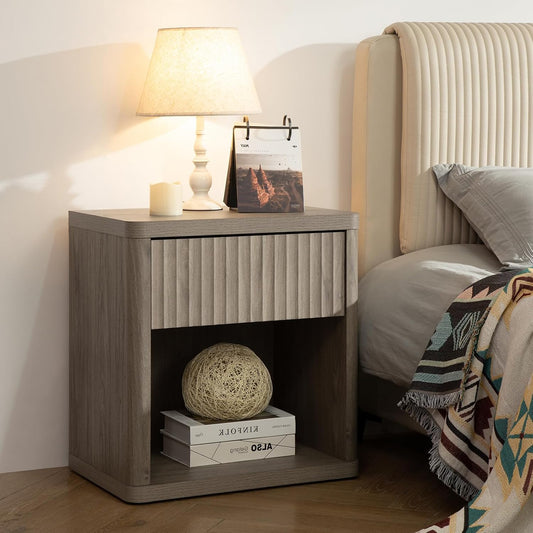 SICOTAS Night Stand with Drawer Storage for Modern Bedrooms