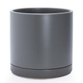 12 in Ceramic Planter Pot with Drainage Hole and Saucer - Modern