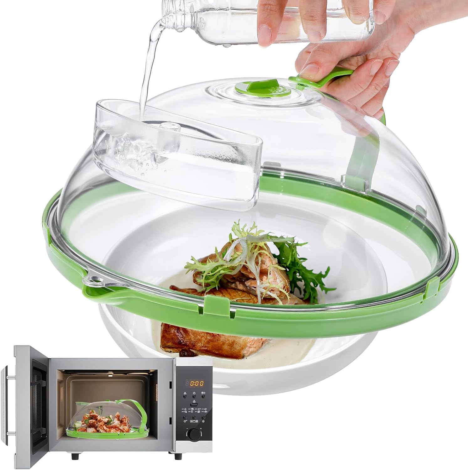 BPA-Free Clear Microwave Splatter Cover with Steam Vent - Lemecima