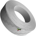 Phone Cable 300ft Rounded White Roll 4-Wire 26 AWG - Bulk Telephone