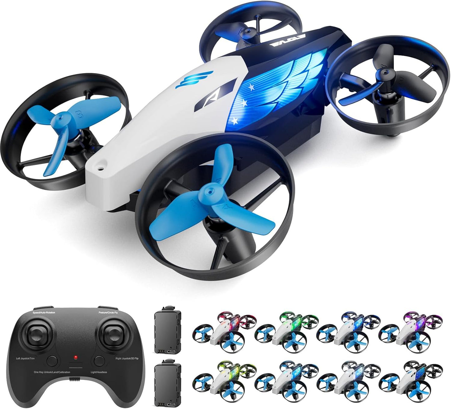 2-in-1 Drones for Kids 8-12 with Light Modes and Flying Fun
