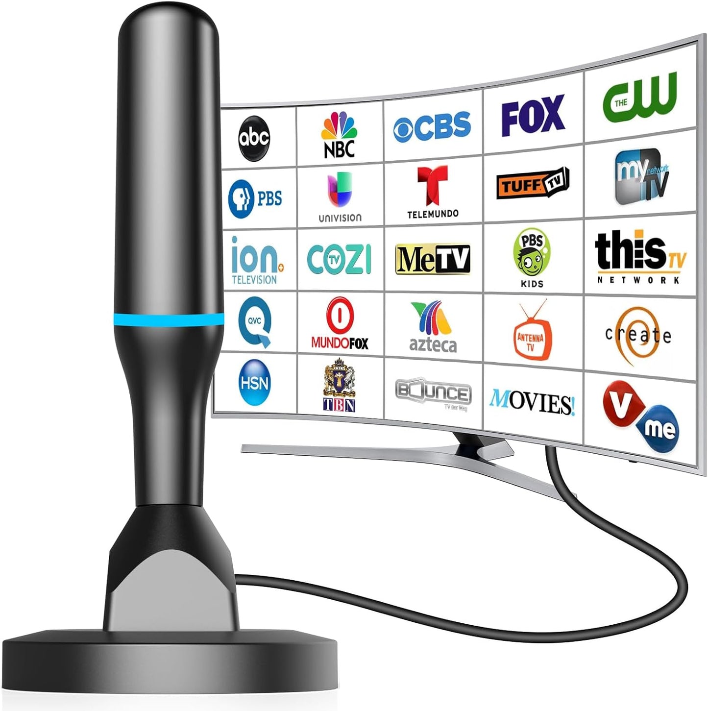 High-Def Indoor TV Antenna with Strong Signal Boost