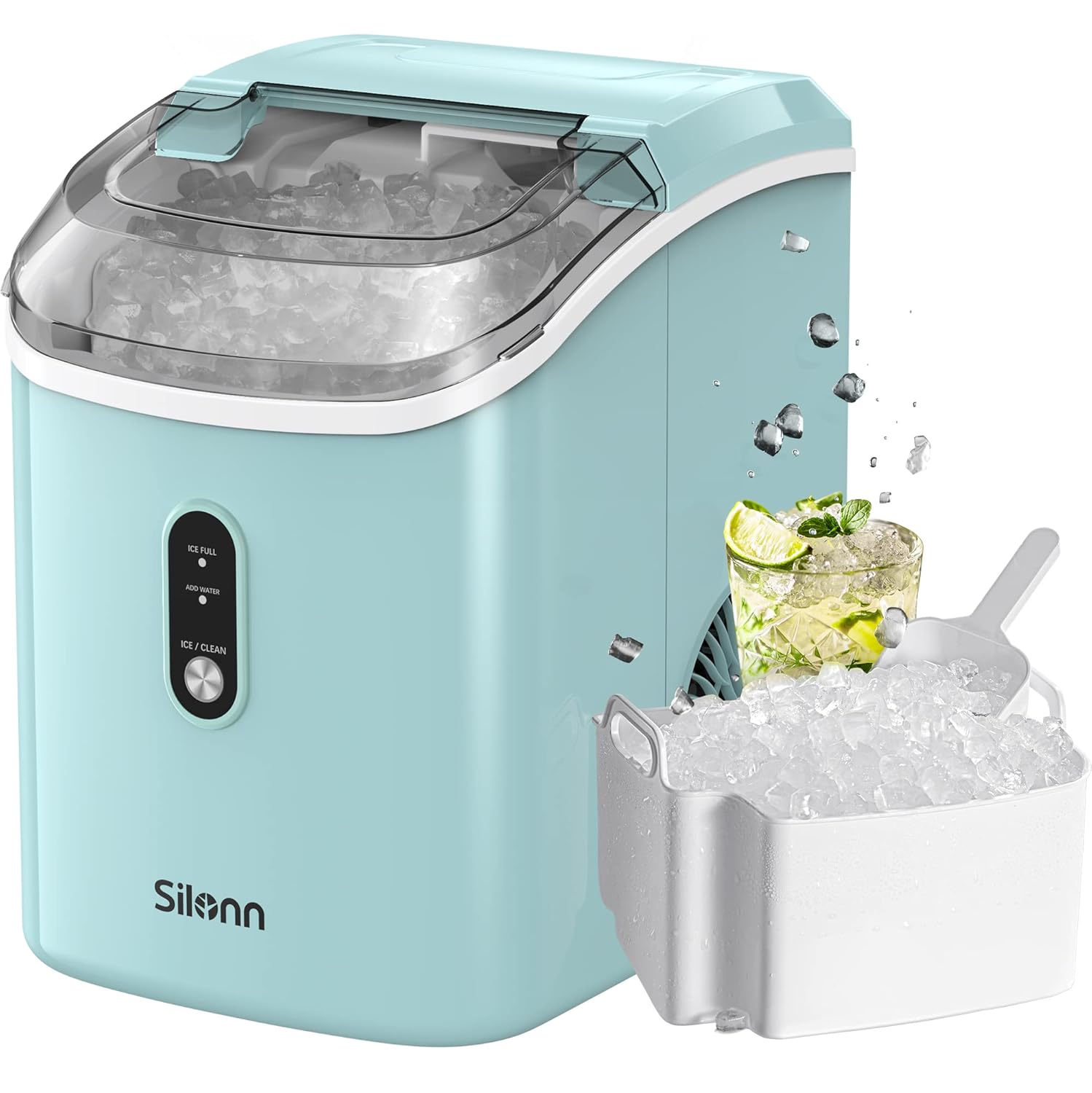 Nugget Ice Maker Countertop for Home Kitchen and Office Use