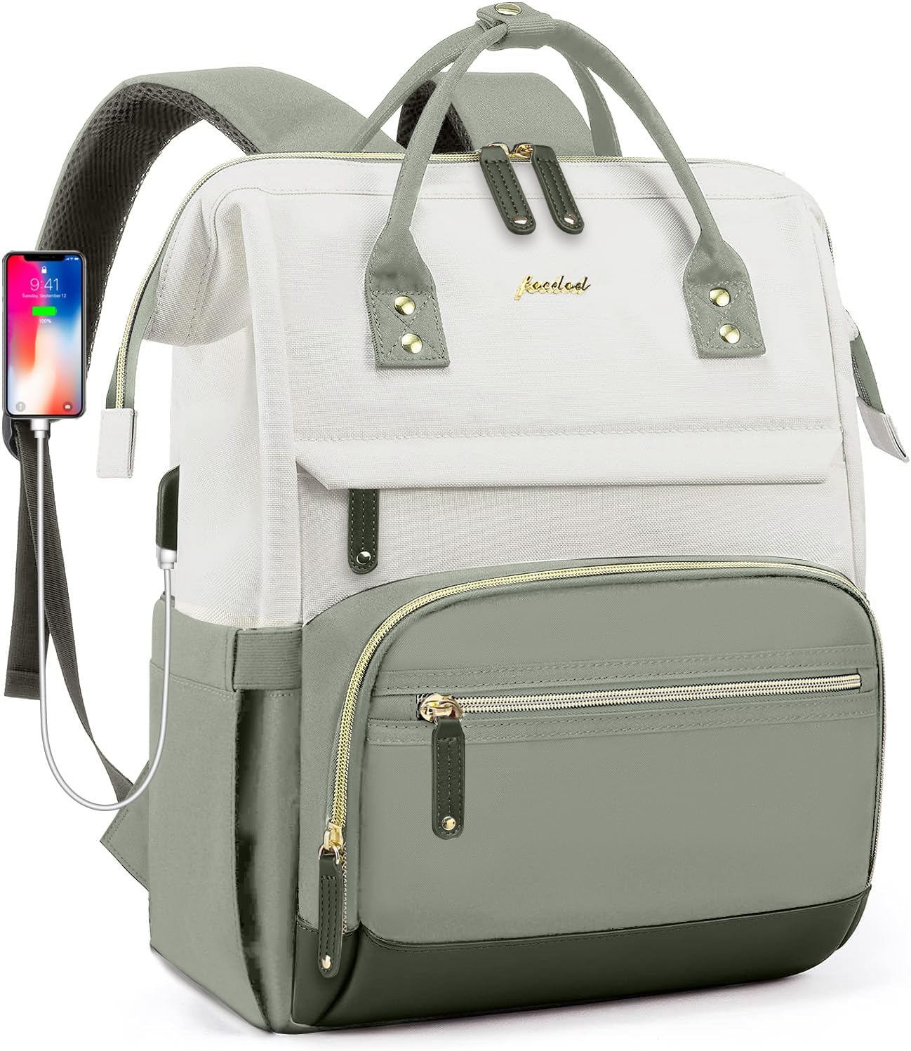 15.6 Inch Laptop Backpack for Women with USB Charging Port