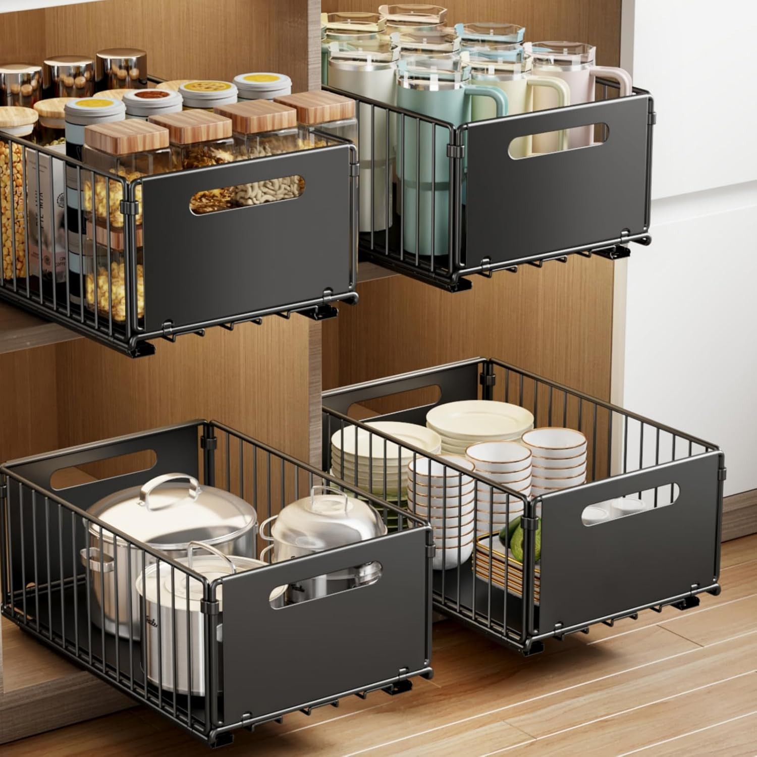 Pull Out Cabinet Organizer for Kitchen and Bathroom Storage