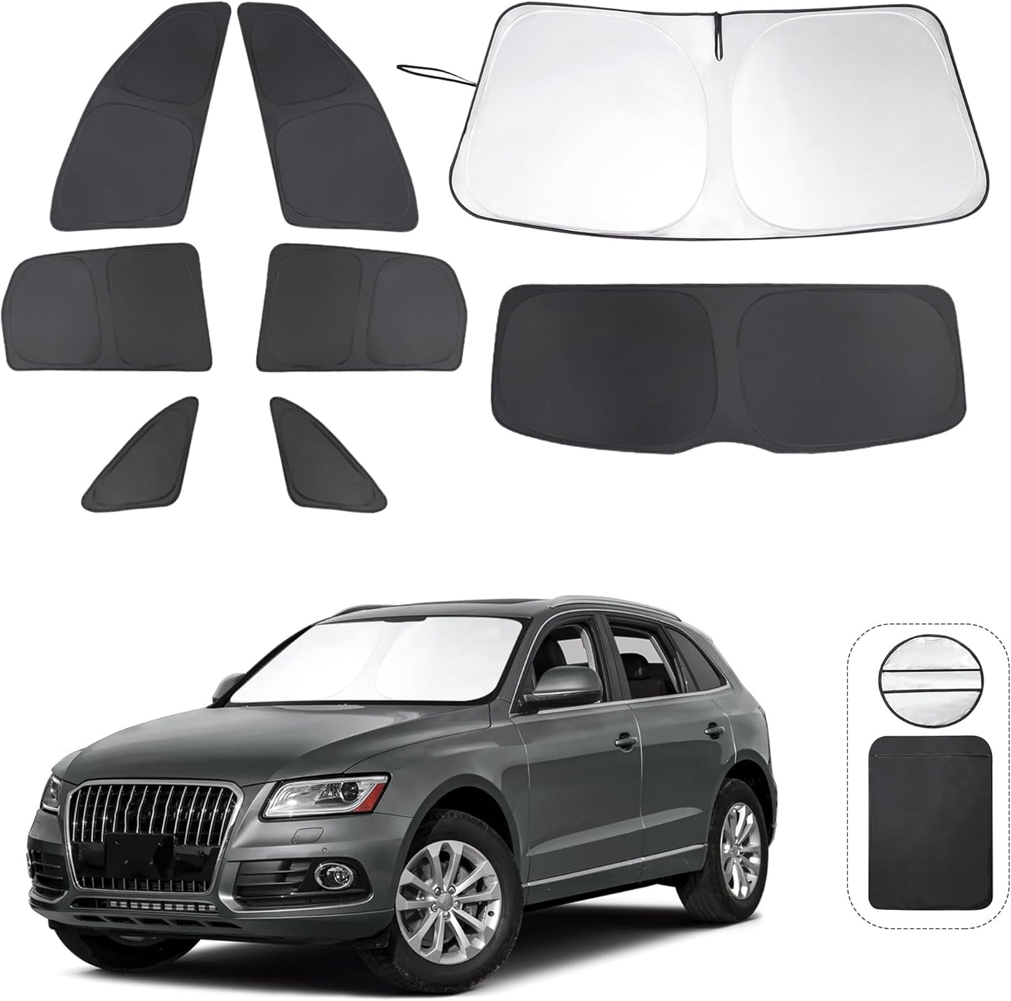 Custom Fit Window Shades for Audi Q5 and SQ5 - 8PCS Set