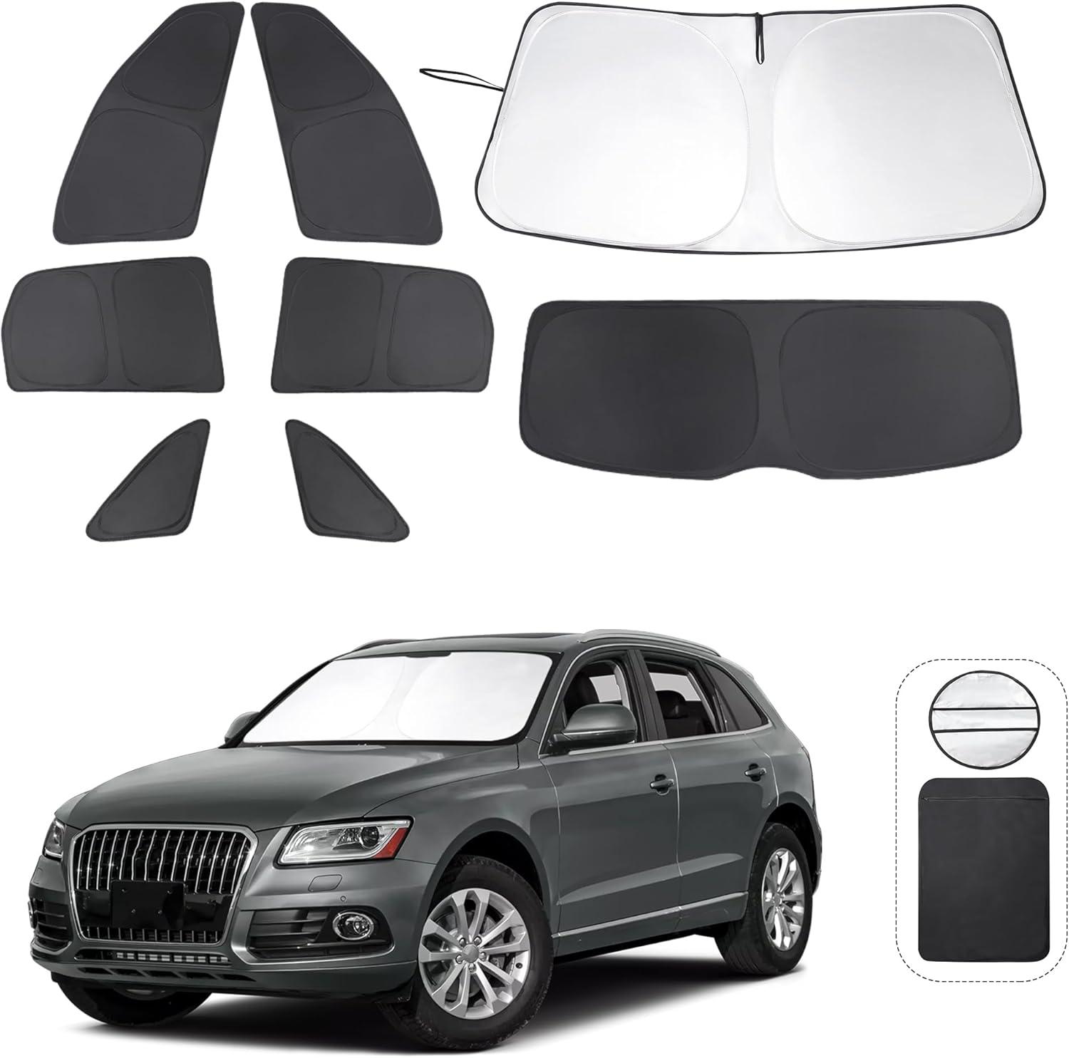 Custom Fit Window Shades for Audi Q5 and SQ5 - 8PCS Set