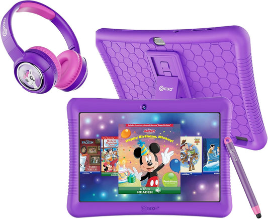Contixo K102 Kids Tablet Bundle with Wireless Headphones & More