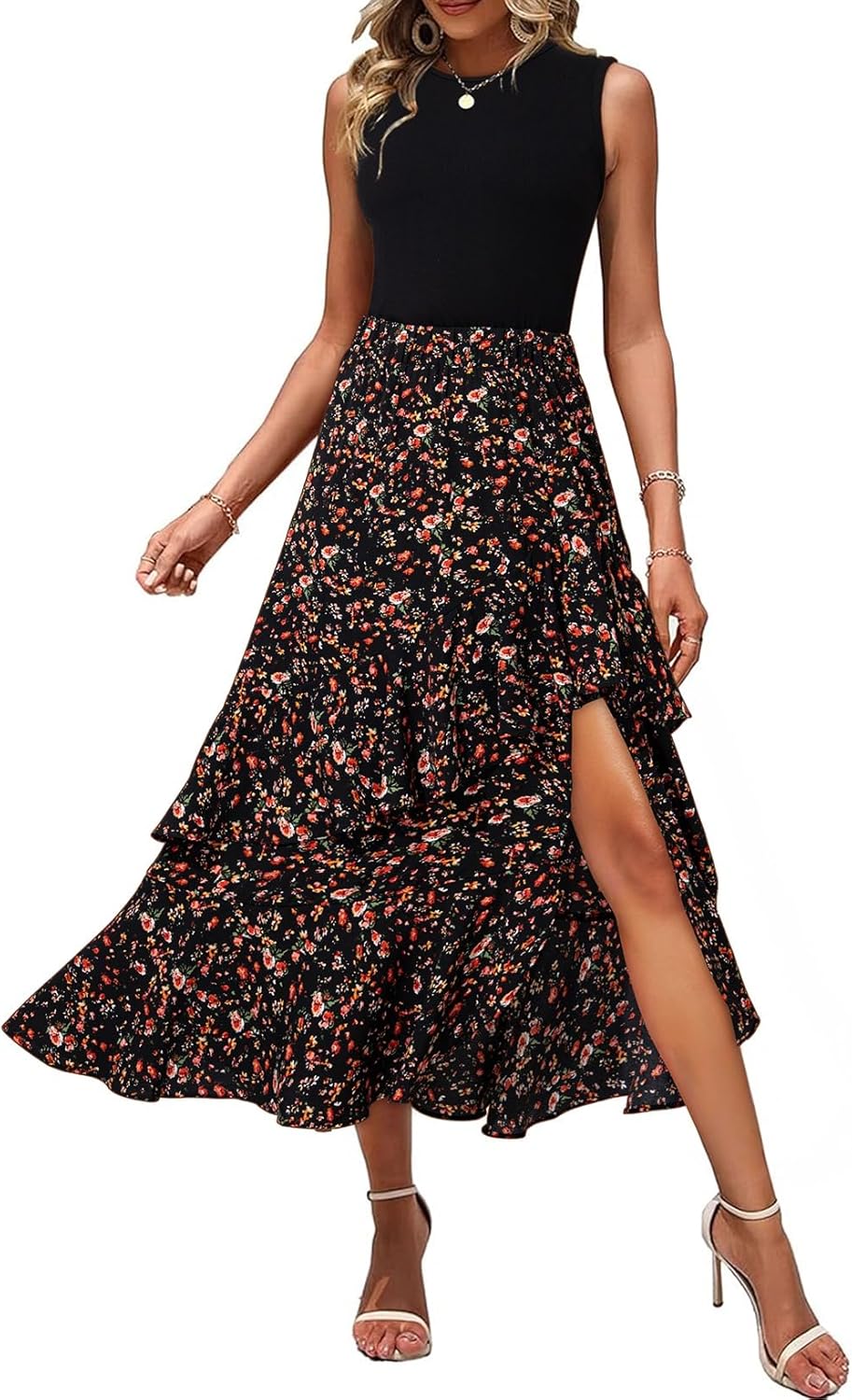 Dokotoo Women's Sleeveless Floral Boho Summer Dresses 2025