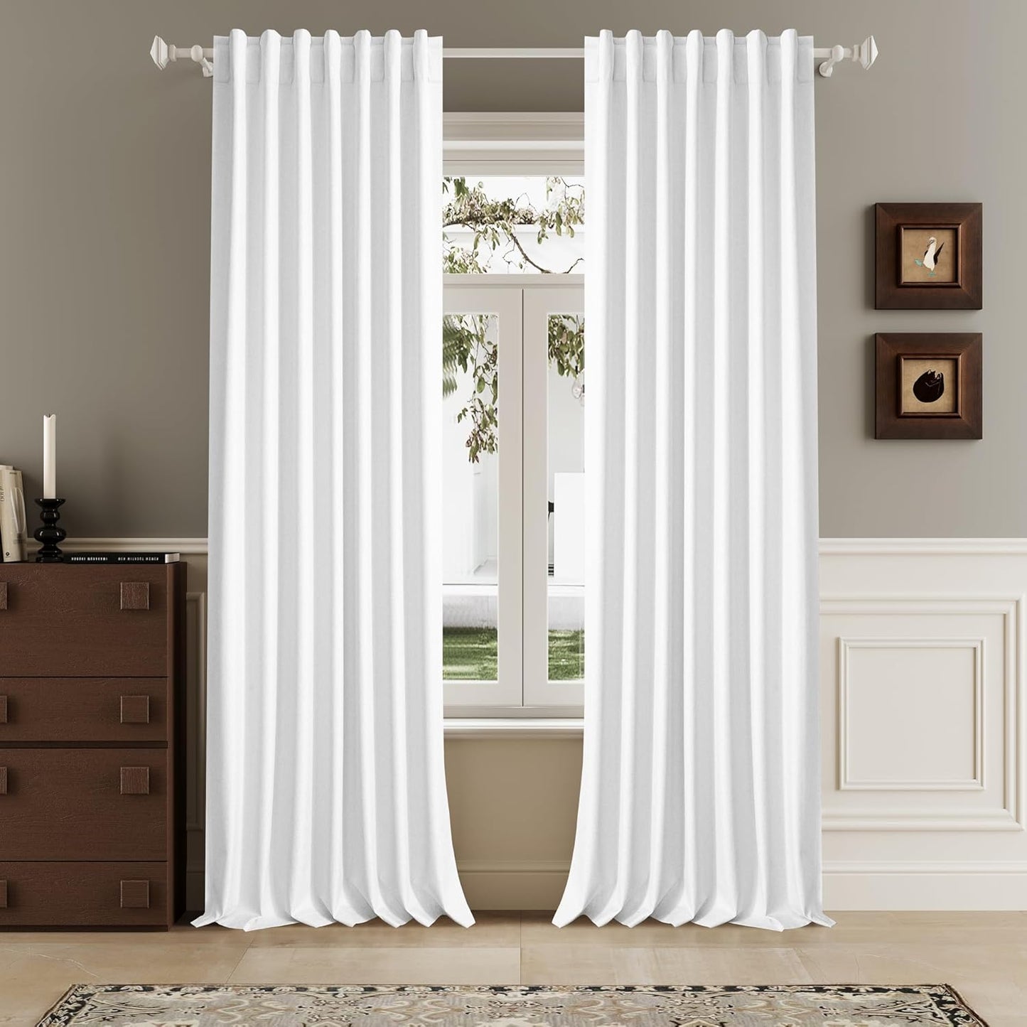 DUALIFE Blackout Curtains 96 Inches Long for Complete Darkness