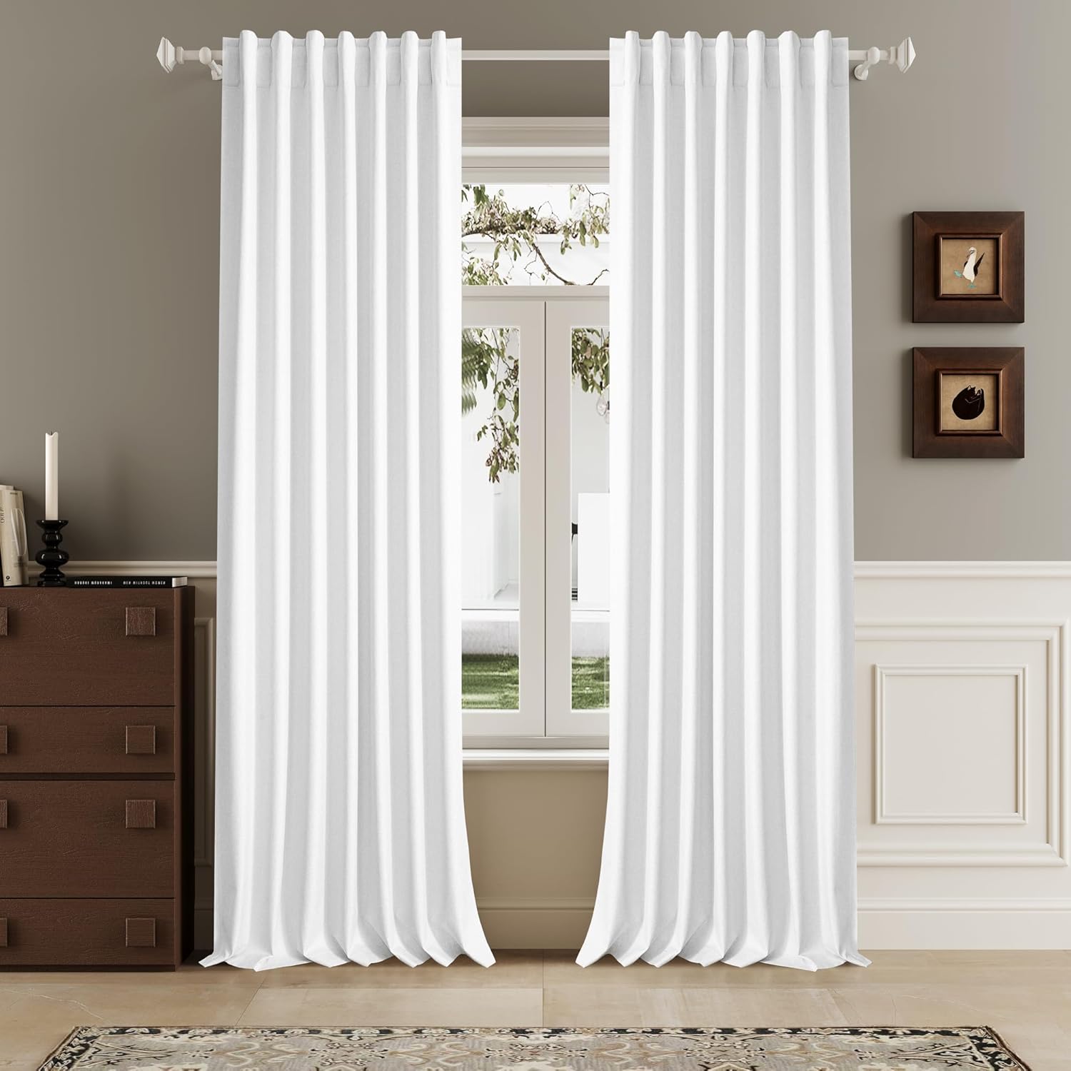 96 Inch Blackout Curtains for Bedroom - Farmhouse Style Drapes