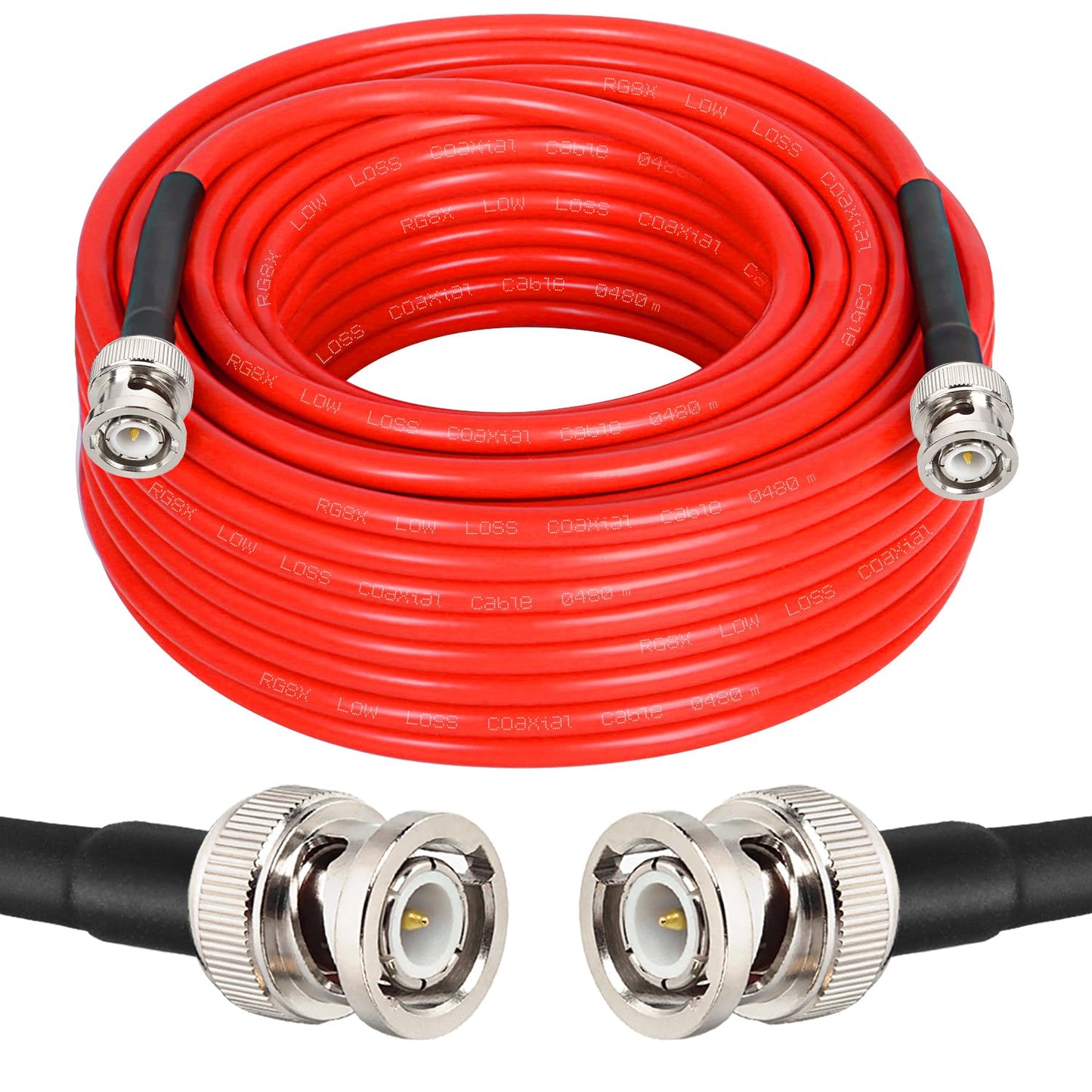 BNC Male to Male Coaxial Cable - Ultra Low Loss RG8X 75FT