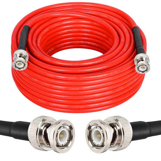 BNC Male to Male Coaxial Cable - Ultra Low Loss RG8X 75FT