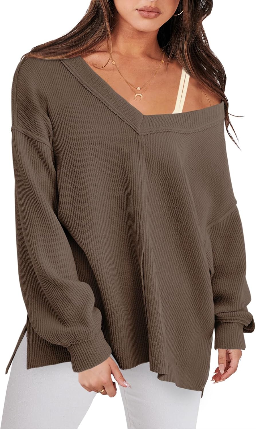 Oversized Long Sleeve Shirts for Women Off the Shoulder Style
