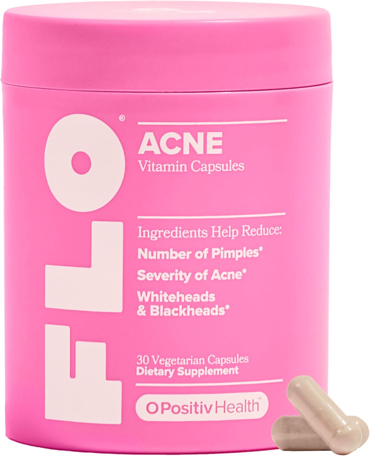 FLO Acne Capsules for Clearer Skin with Lactoferrin and Zinc