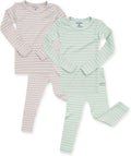 AVAUMA Stripe Pattern Baby Pajama Set - Soft Snug Fit for Daily Wear