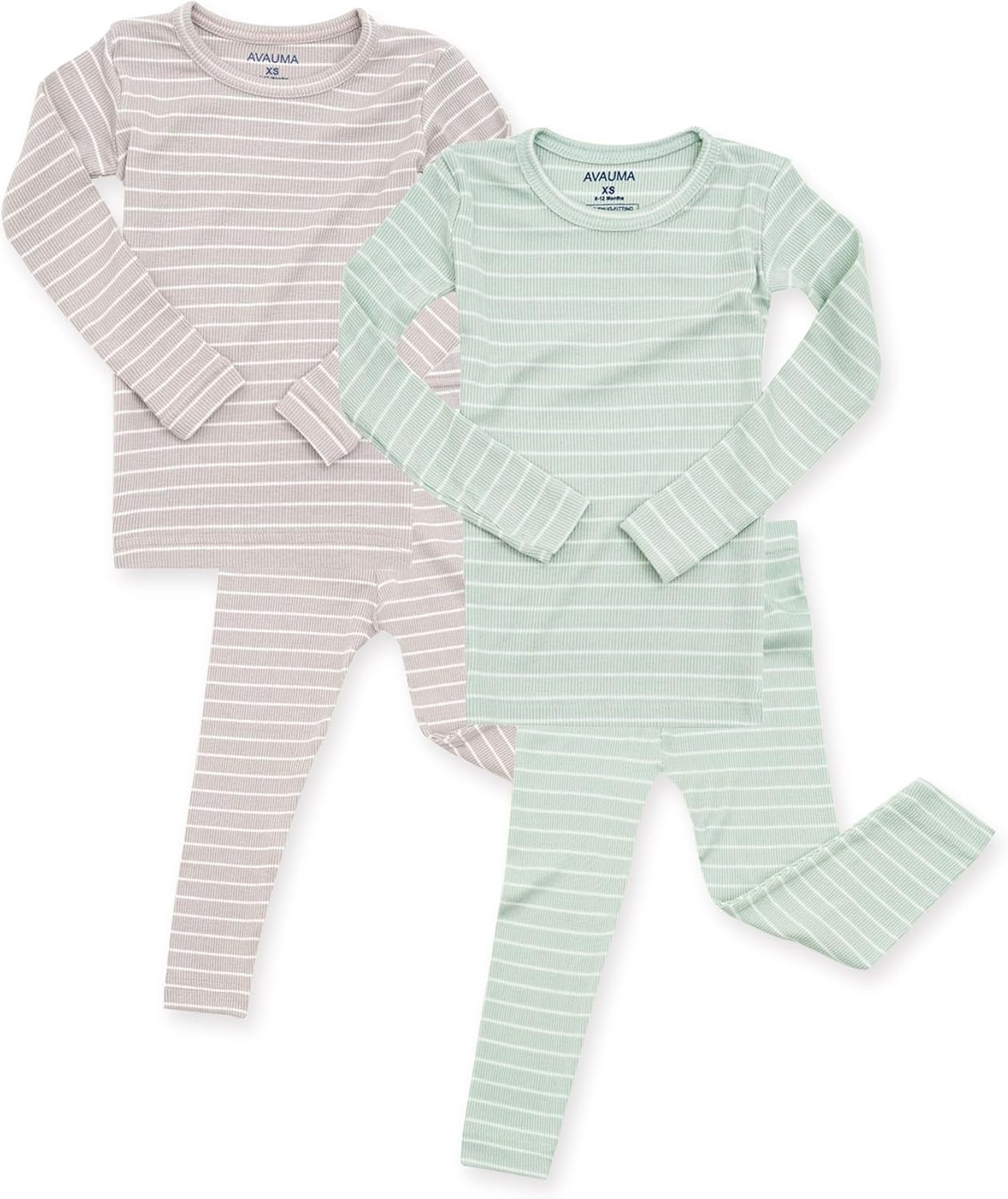 AVAUMA Stripe Pattern Baby Pajama Set for Daily Comfort