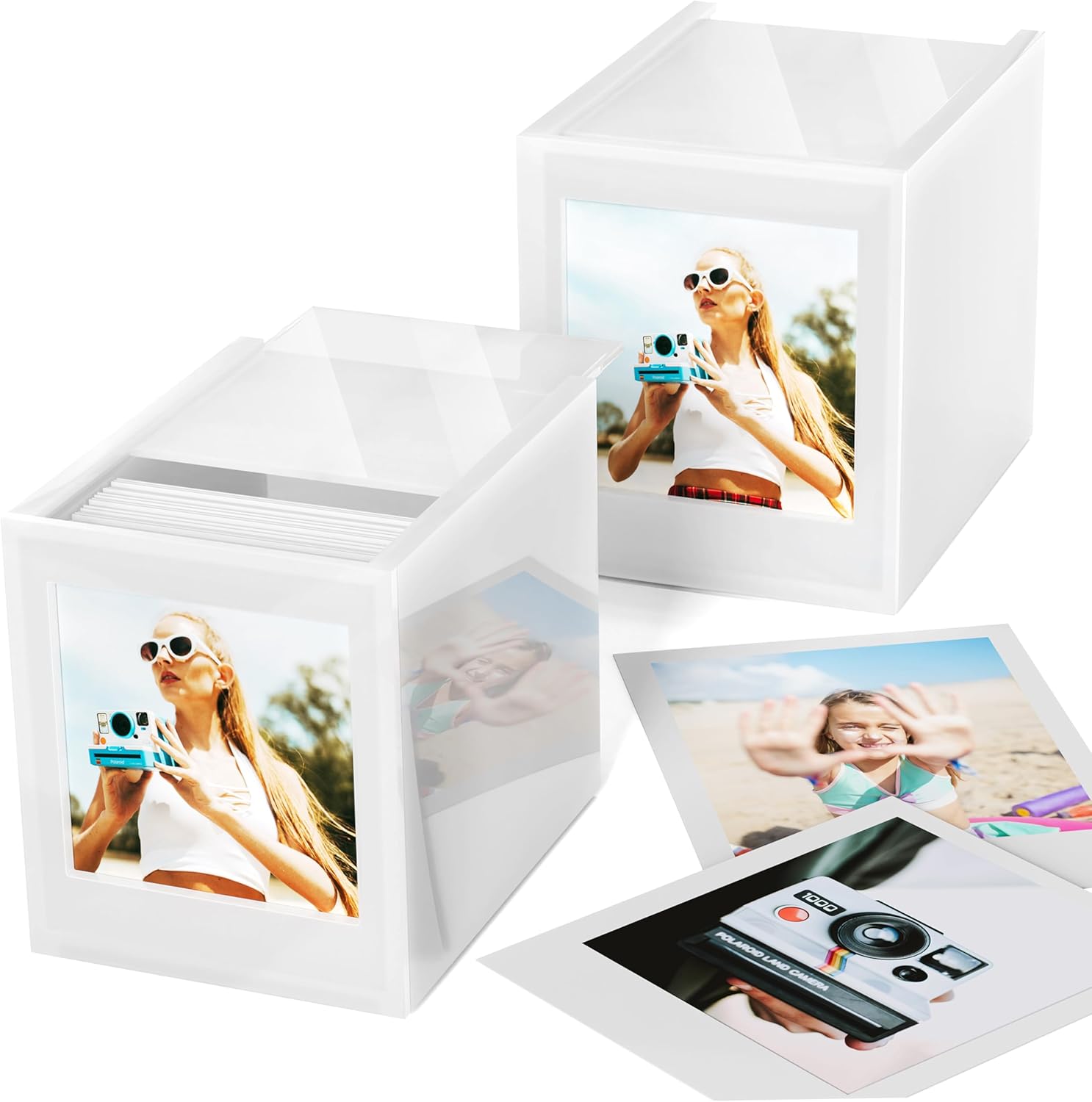 WINKINE Acrylic Polaroid Photo Frame & Film Storage Box Set