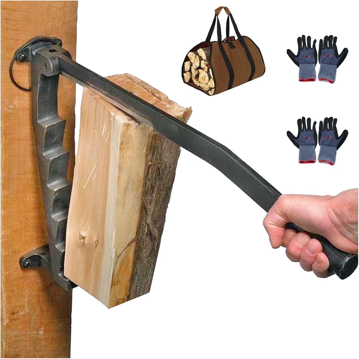 ABX Kindling Splitter: Heavy Duty Wall Mounted Wood Cutter