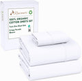 RUVANTI 100% Organic Cotton Percale Twin Sheets - Crisp, Deep Pocket