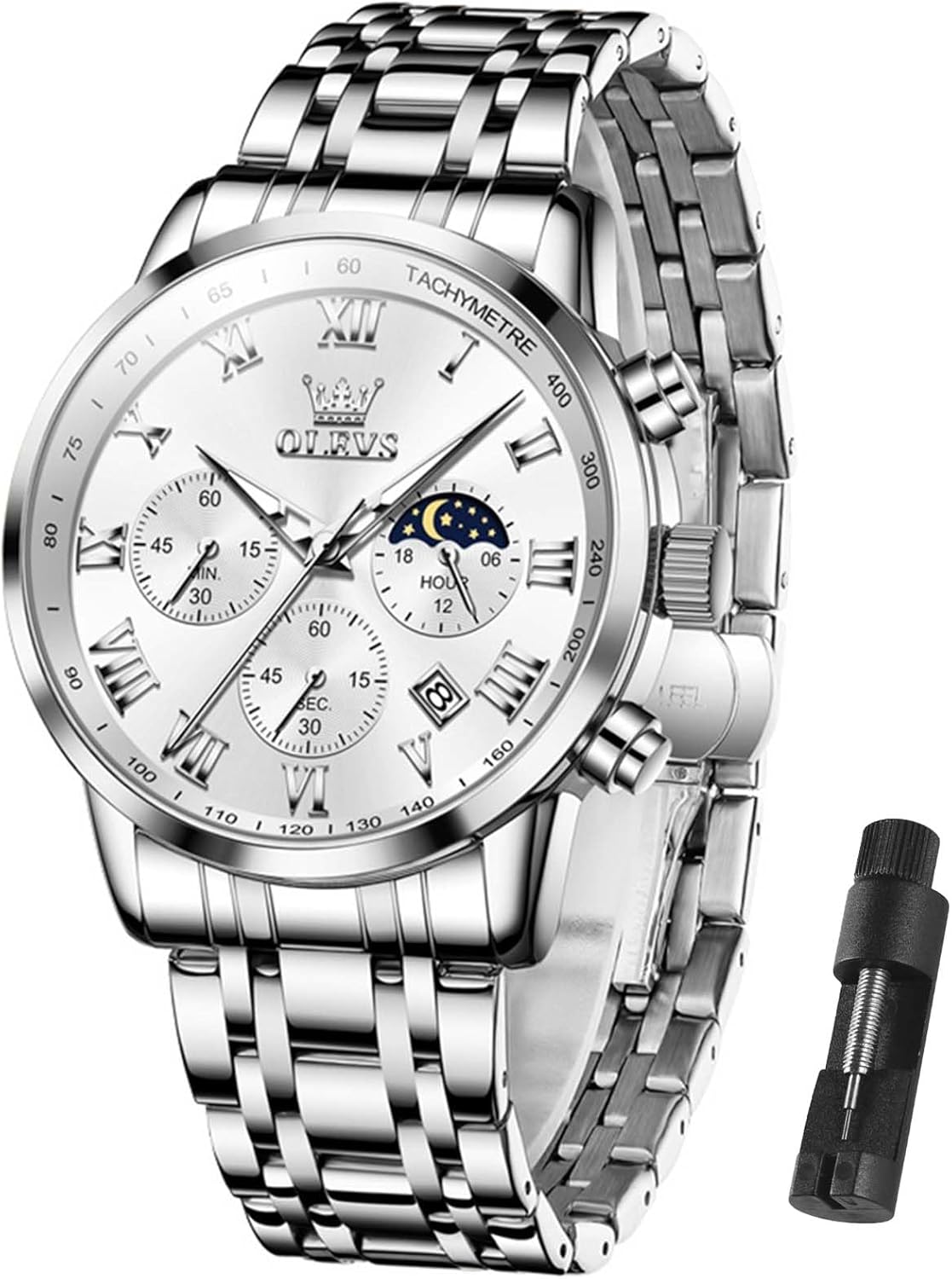 OLEVS Men Multifunction Watch: Stylish, Waterproof Chronograph