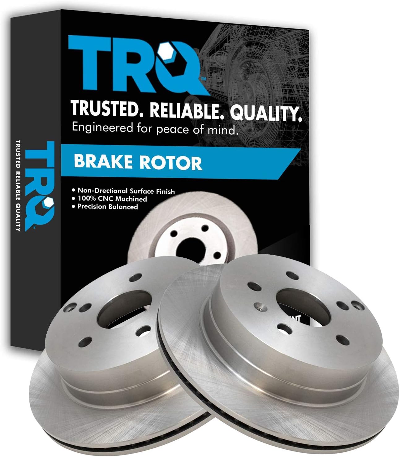 TRQ Rear Brake Rotors Set Vented for Chevrolet Equinox Terrain