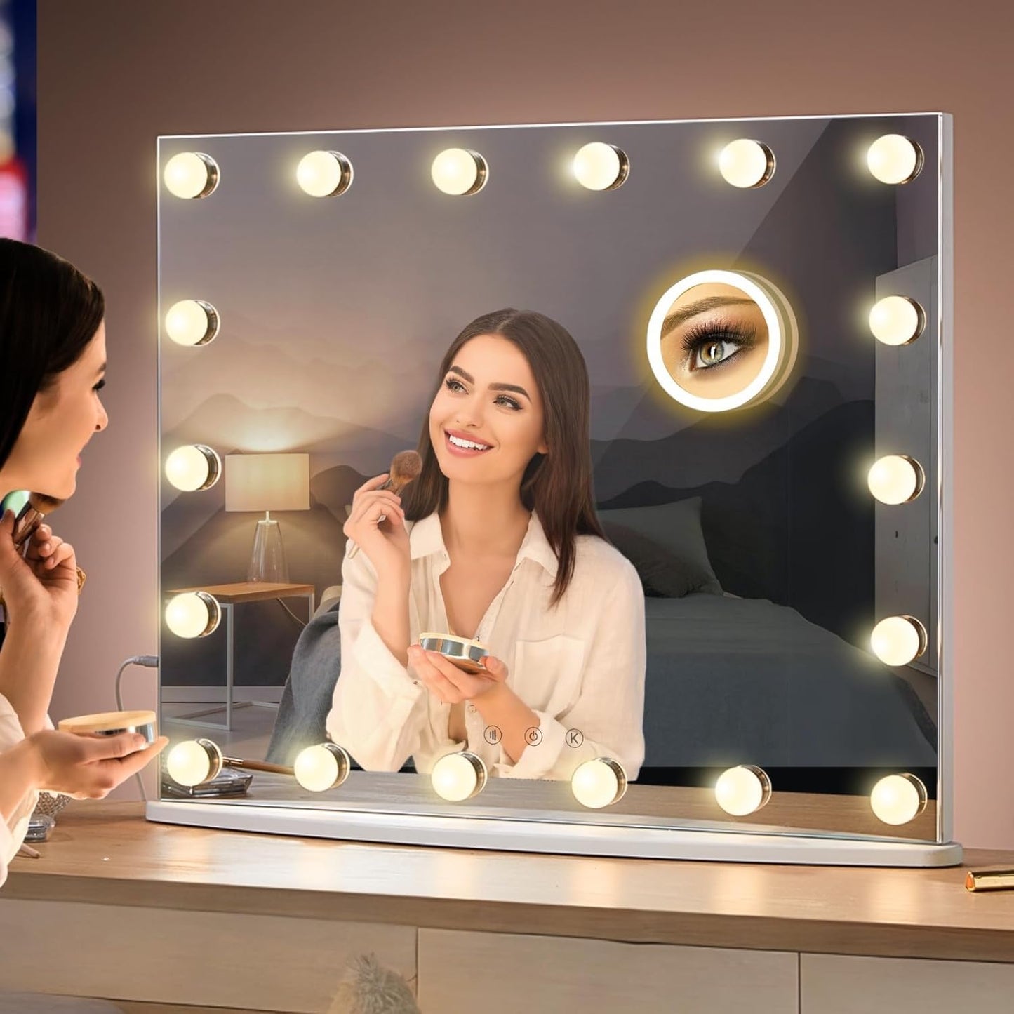 LUXFURNI Vanity Mirror with Makeup Lights for Perfect Glam