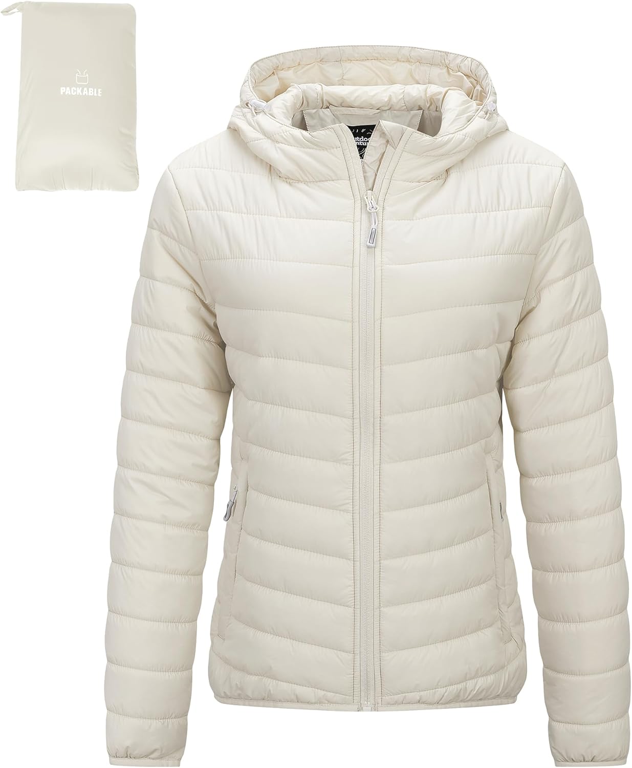 Outdoor Ventures Women's Packable Lightweight Full-Zip Puffer Jacket