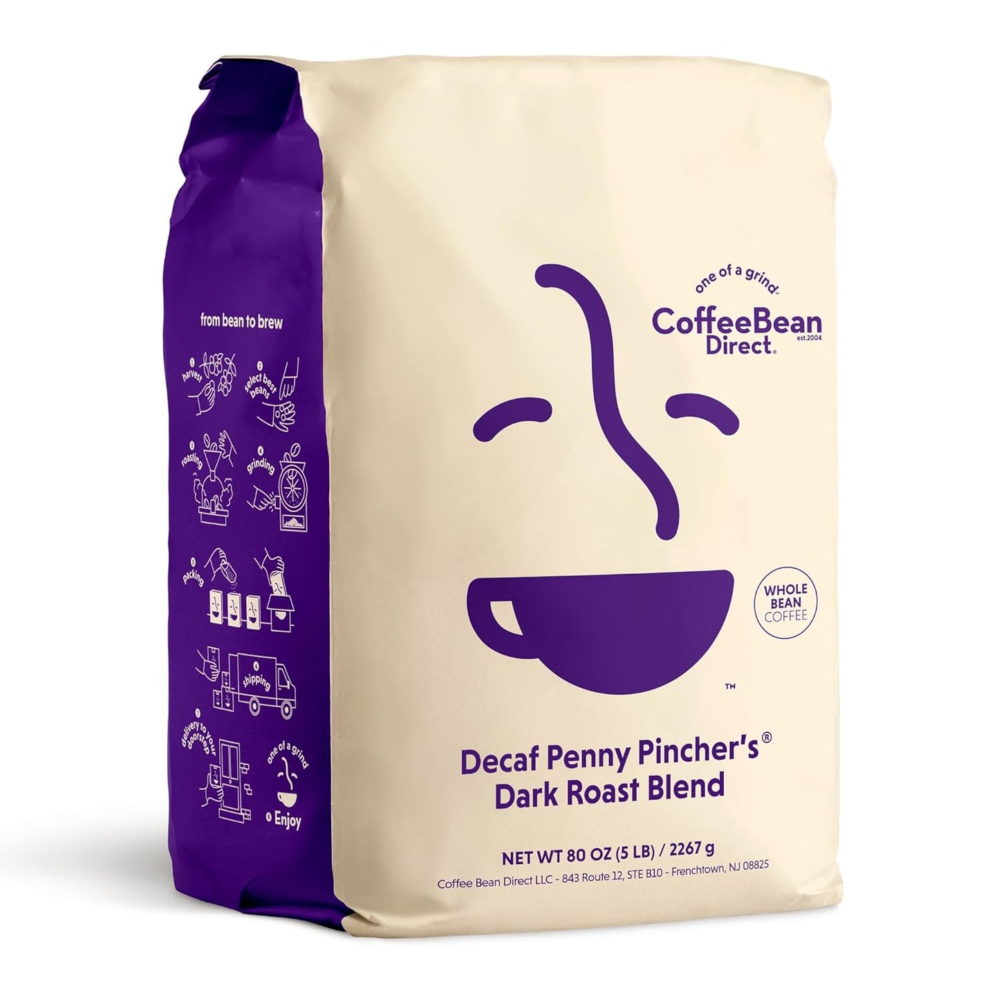 Decaf Penny Pincher's Dark Roast Blend Whole Bean Coffee 5 Pound