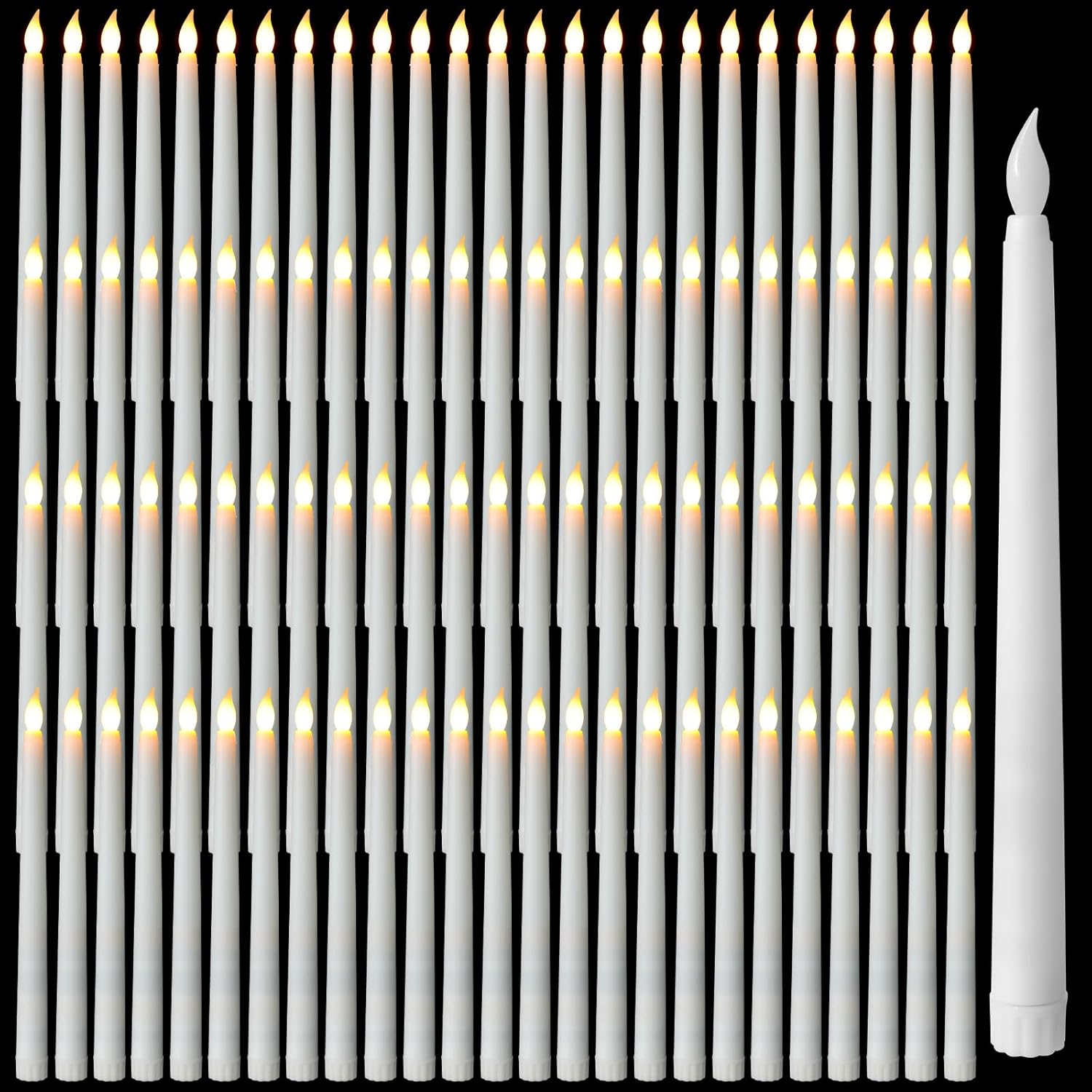 100 Pcs 9.7 Inch LED Flameless Taper Candles for Events