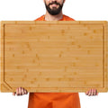 30 Inch Extra Large Bamboo Cutting Board 30 x 20 - Deep Juice Groove