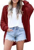 Womens Crochet Cardigan Kimono - Lightweight Oversized Fall Outwear