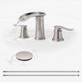 BWE Waterfall Bathroom Faucet Brushed Nickel 8 in Widespread