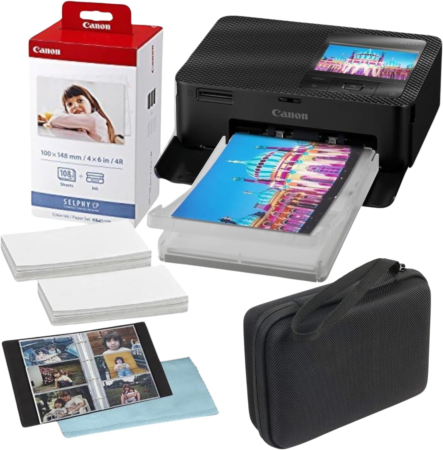 Canon Selphy CP1500 Wireless Compact Photo Printer Bundle
