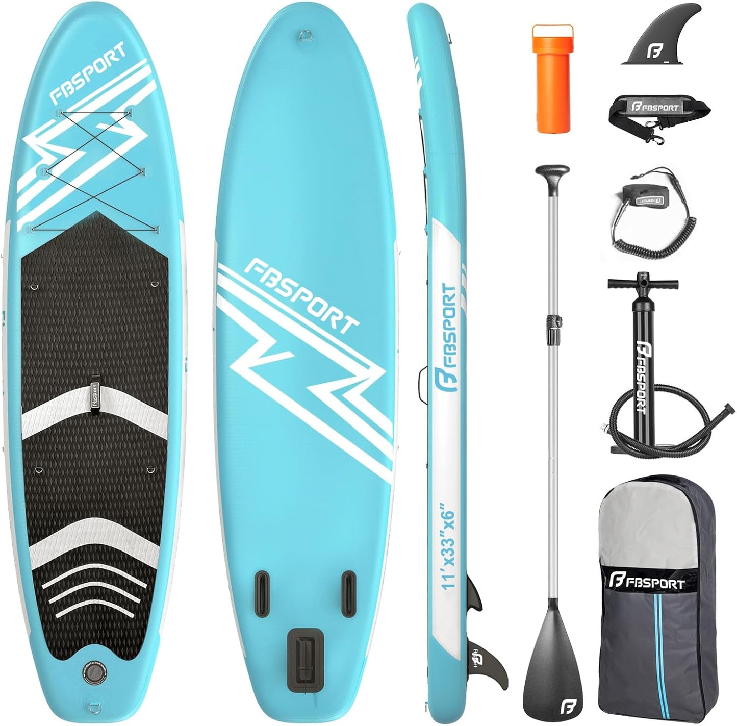 FBSPORT 11ft Premium Stand Up Paddle Board for Yoga and Surfing