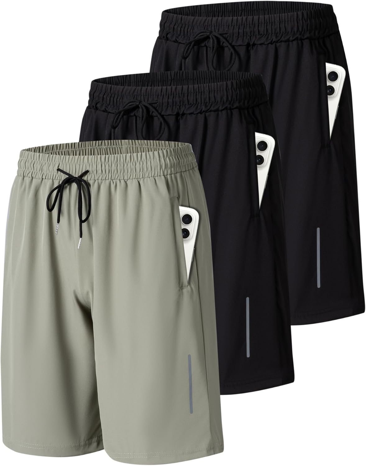 JWJ Mens Athletic Gym Workout Shorts Lightweight Quick Dry