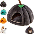 Pumpkin Cat Bed Large Dark Gray - Cozy Semi-Enclosed Cat Cave