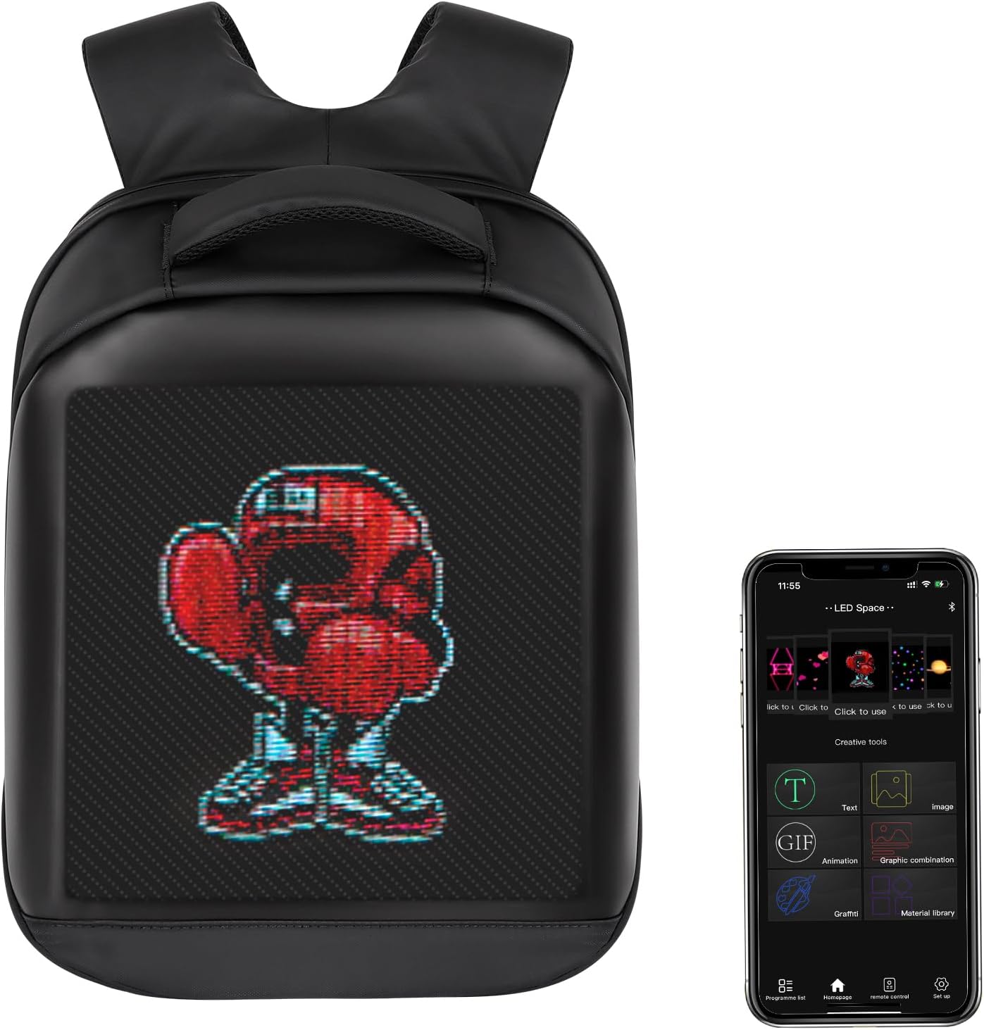 Led Backpack Multifunctional Laptop Backpack with DIY Display
