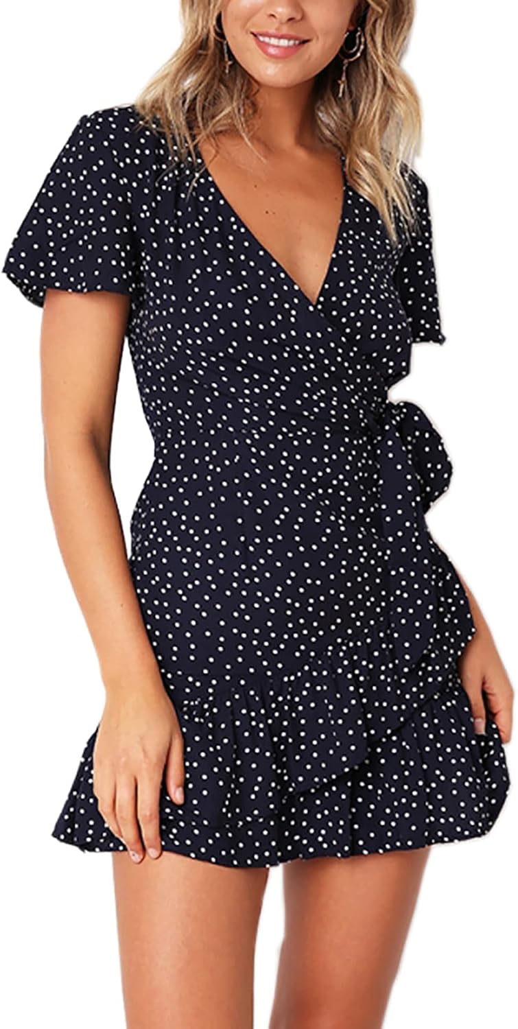 Relipop Summer Women Short Sleeve Print Dress for Casual Wear