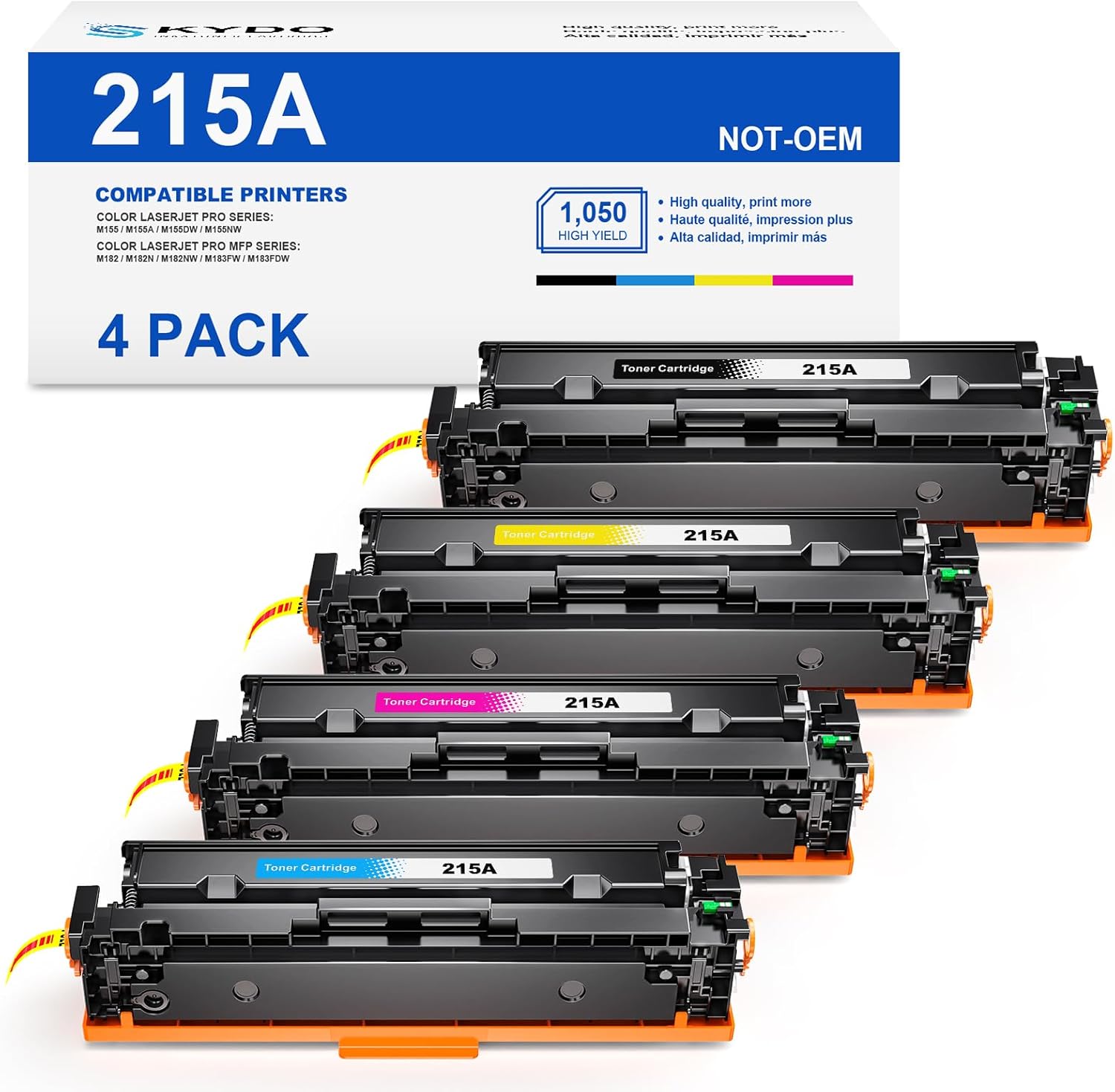 Compatible 215A Toner Cartridges 4 Pack for HP Printers