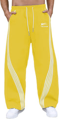 Men's Baggy Wide Leg Sweatpants Y2K Striped Side - Relaxed Fit