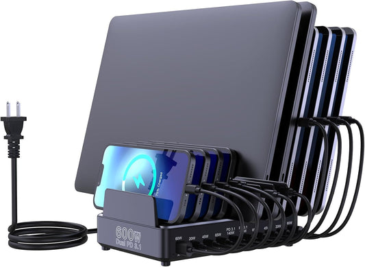 Aftertop 600W USB C Charging Station for Fast Multi Device Charging