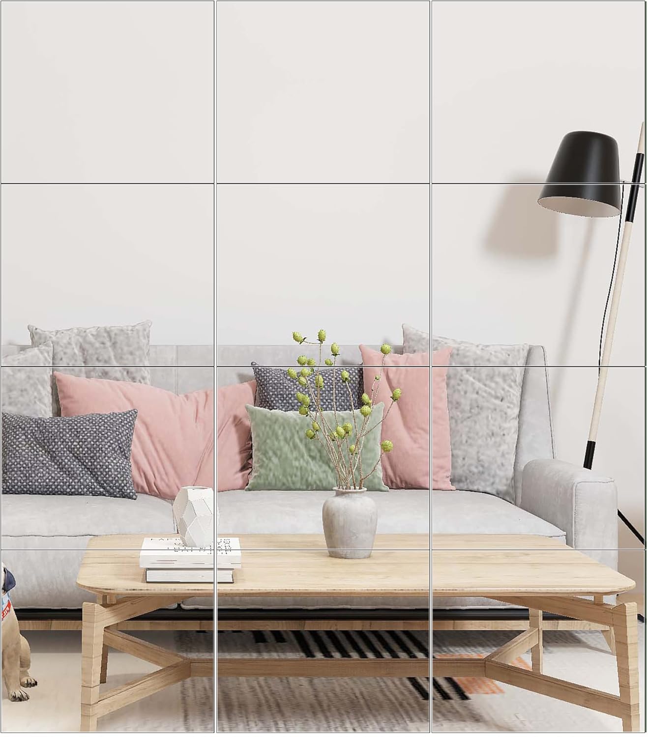 Ruomeng Gym Mirror Tiles - Frameless Full Length Wall Mirrors