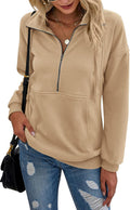 PRETTYGARDEN Half Zip Sweatshirt for Women - Relaxed Fit Comfort