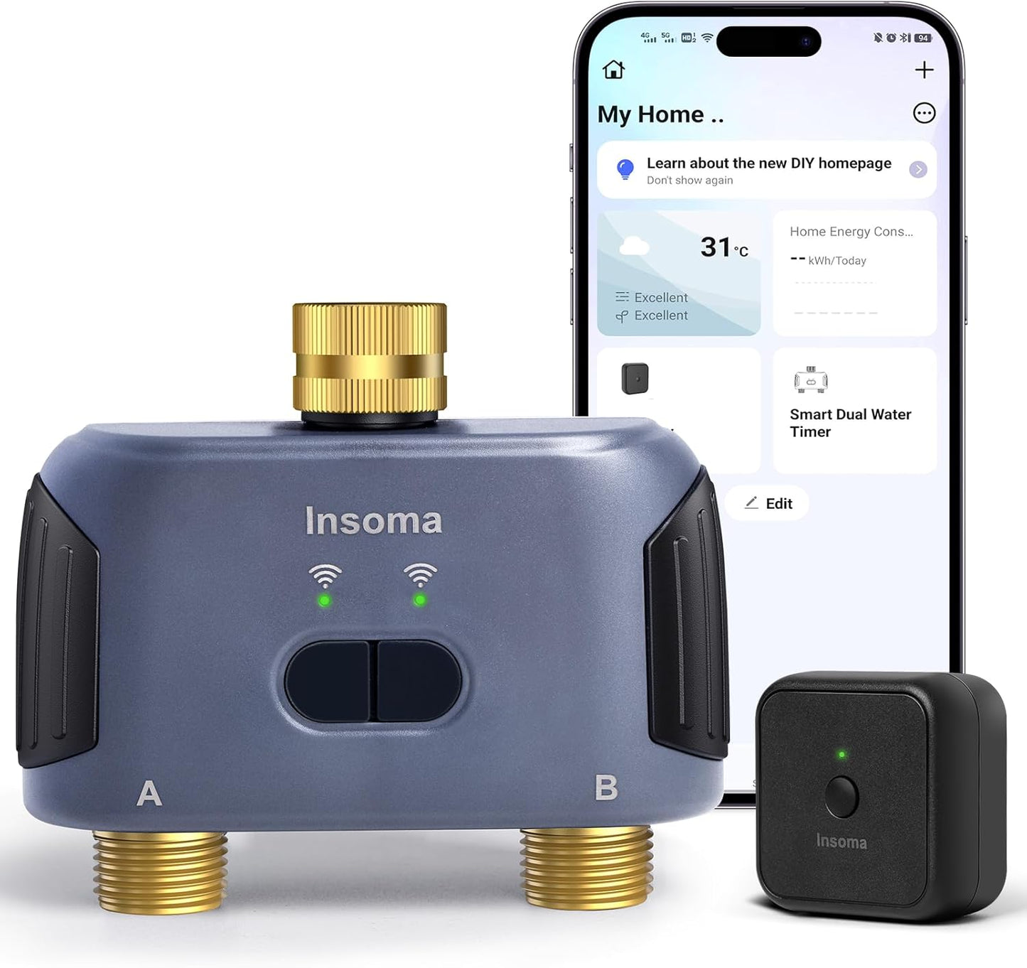 2 Zones WiFi Water Timer for Smart Garden Irrigation Control