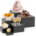 6Pcs Buffet Risers Set - Staggered Acrylic Display Cubes for Desserts