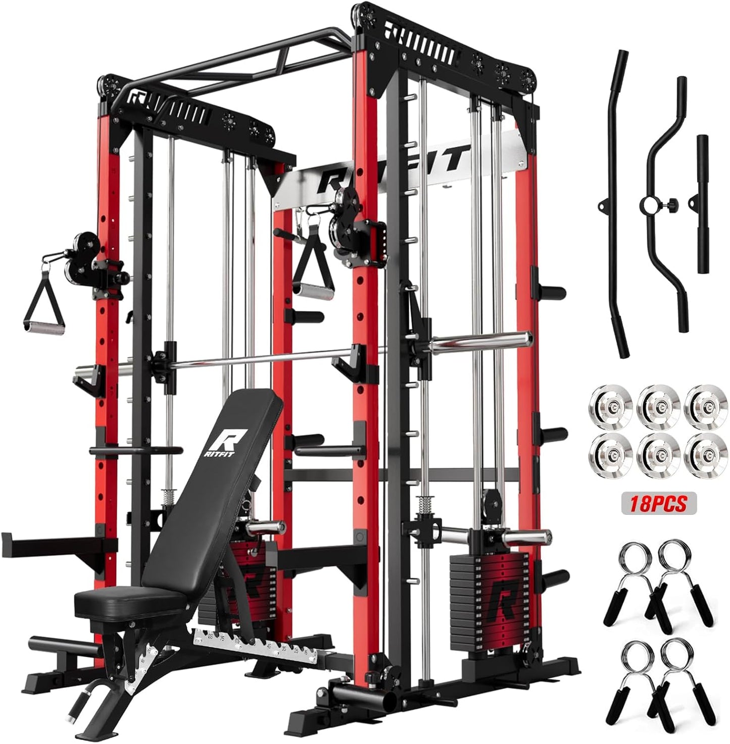RitFit M1 Pro Smith Machine with Cable Crossover for Home Gym